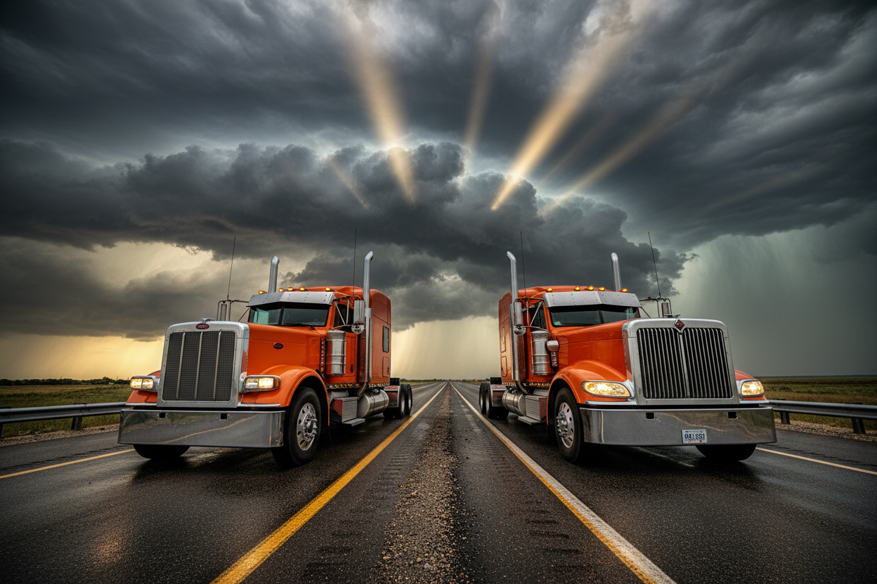 Peterbilt truck vs international truck