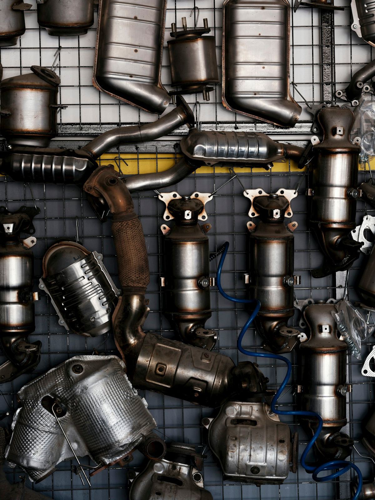 Assortment of catalytic converters and exhaust system parts