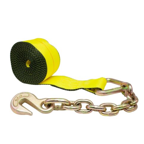 440CE WINCH STRAP W/CHAIN ANC 4"X30'