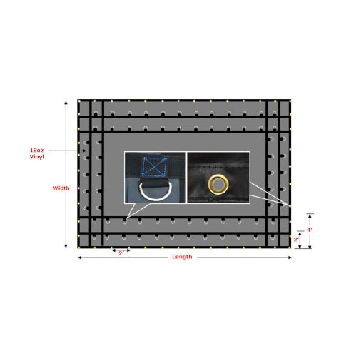 MDW-CS16-6003 HD STEEL TARP 16X16 BLK