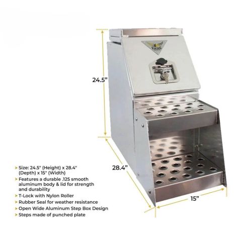 TRSTB12WT ALUM STEPBOX O-W 24.5X28.4X15