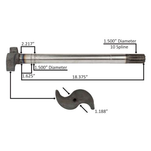 2210-E-1435 S CAM LH L=18 3/8 SPLINE 1.5-10
