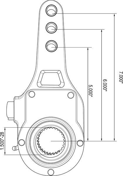KN-44071 Slack Adjuster, Manual, 5" - 6" - 7" - AFTERMARKET